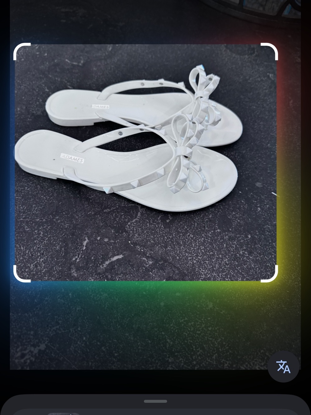 Women's White Bow-Trim Flip Flop Sandals